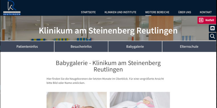 Unterseite der Kreiskliniken Reutlingen